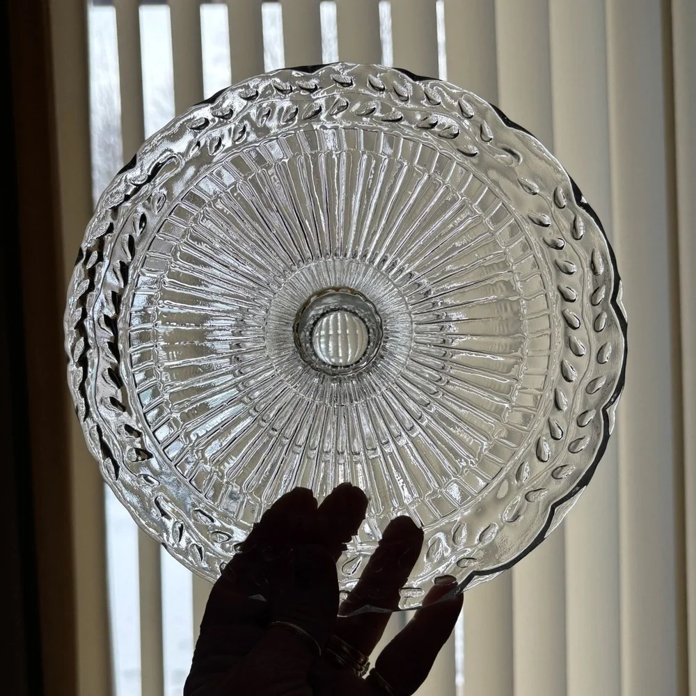 Elegant Clear Glass Cake Stand Vintage